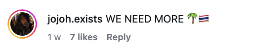 Fan IG comment about DnB Allstars Thailand 2026