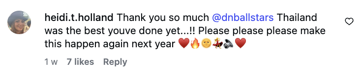Fan IG comment about DnB Allstars Thailand 2026