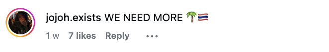 Fan IG comment about DnB Allstars Thailand 2026