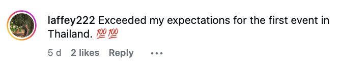 Fan IG comment about DnB Allstars Thailand 2026