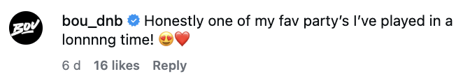 Fan IG comment about DnB Allstars Thailand 2026