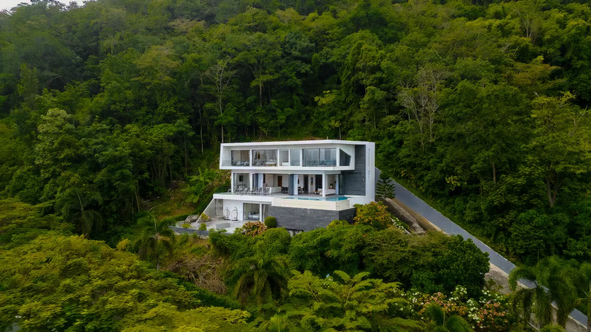 A hillside villa in Phuket overlooking the jungle